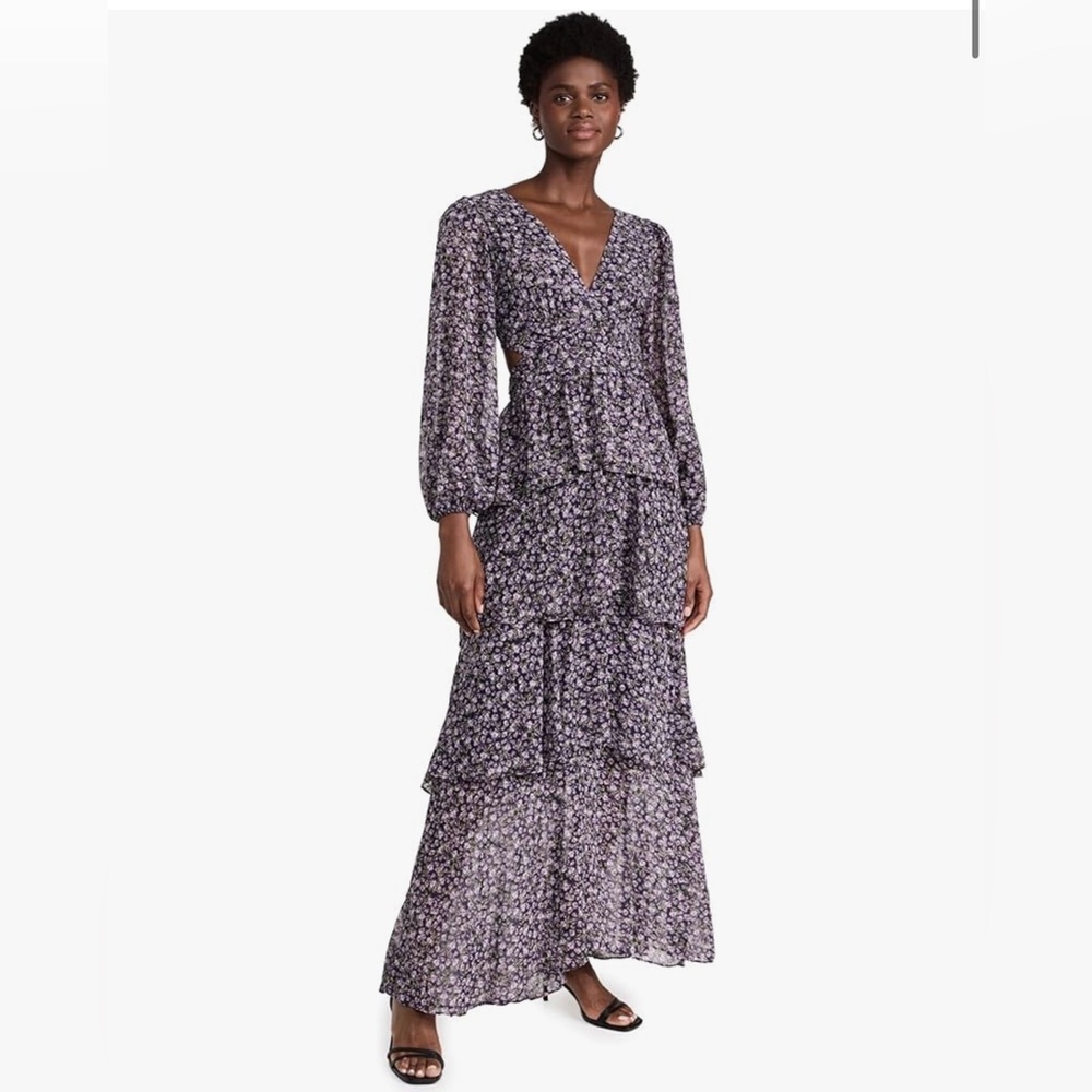 Astr Long Sleeve Floral Maxi Dress